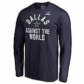 Men's Cowboys Navy 2018 NFL Playoffs Against The World Long Sleeve T-Shirt,baseball caps,new era cap wholesale,wholesale hats